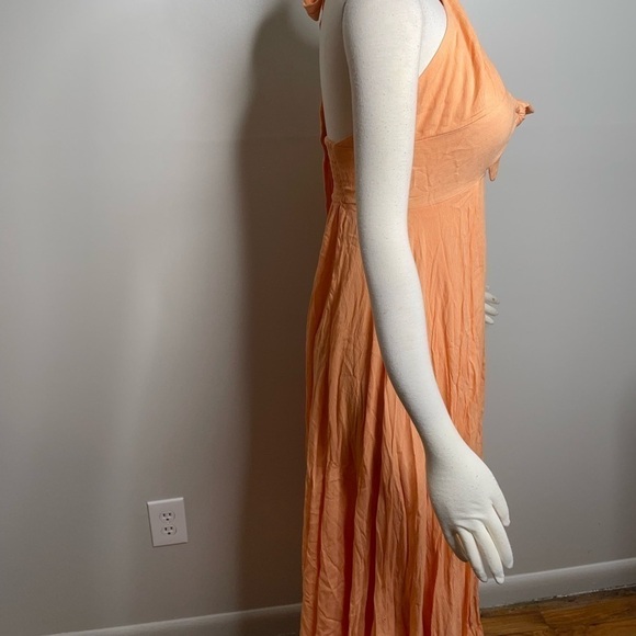Free People The Endless Summer Peach My Long Time Love Maxi Halter Dress Size XS - Picture 4 of 9